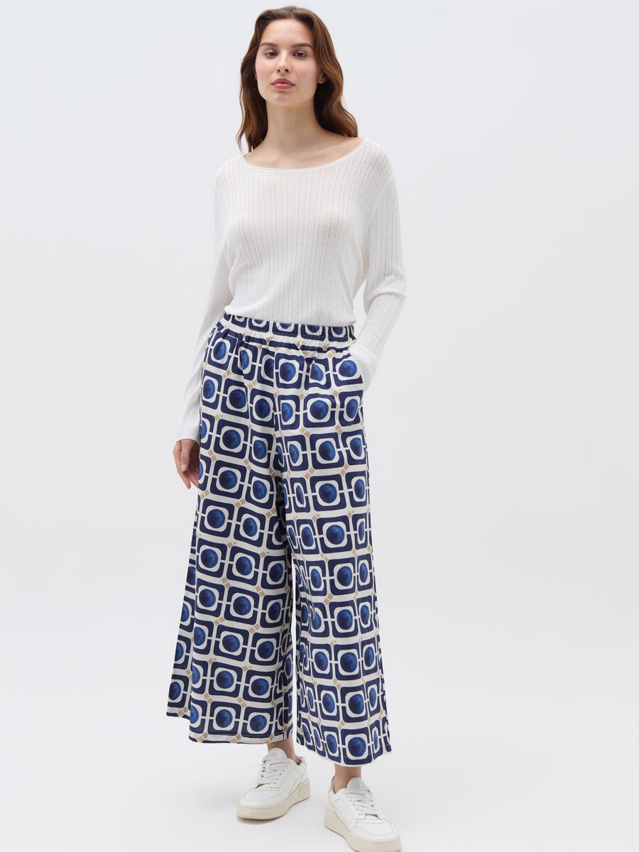 Wide-leg trousers with pattern_0