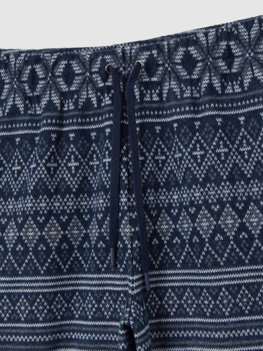 Multicolour regular fit pajama trousers with geometric pattern_5