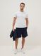 Blue pure cotton Bermuda shorts with elasticated waist_0