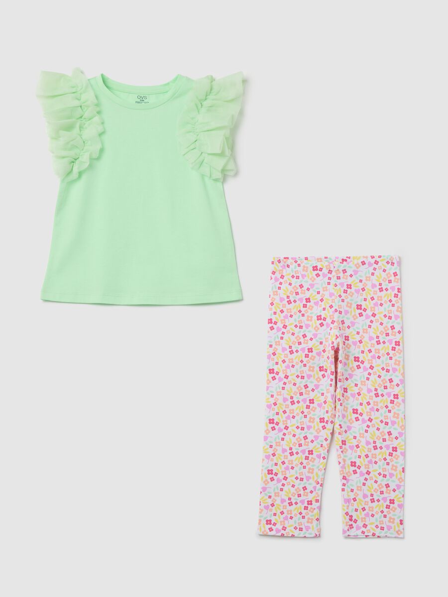 Cotton jogging set with flounce and print_0