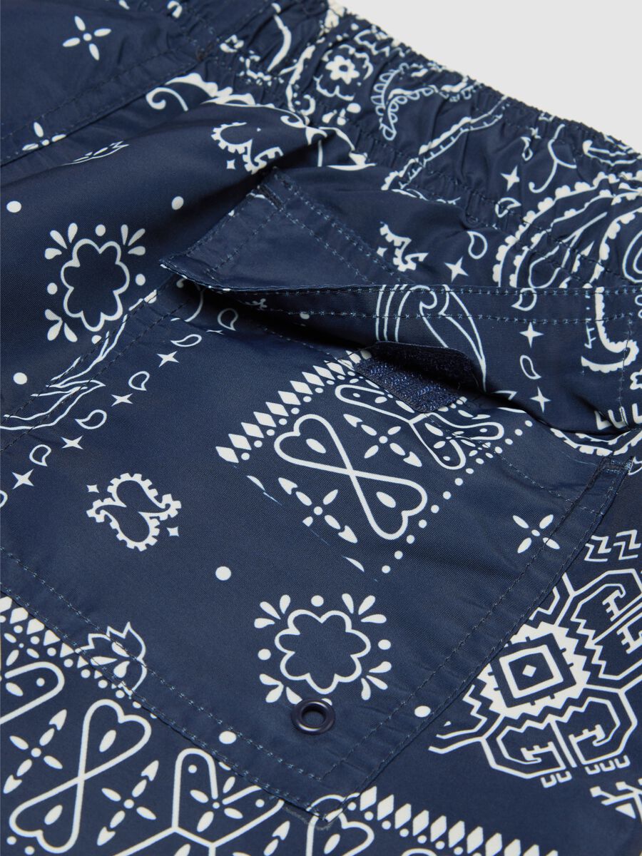 Blue swim boxers with paisley print_5