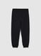 Jogger da ragazzo in misto cotone nero regular fit_1
