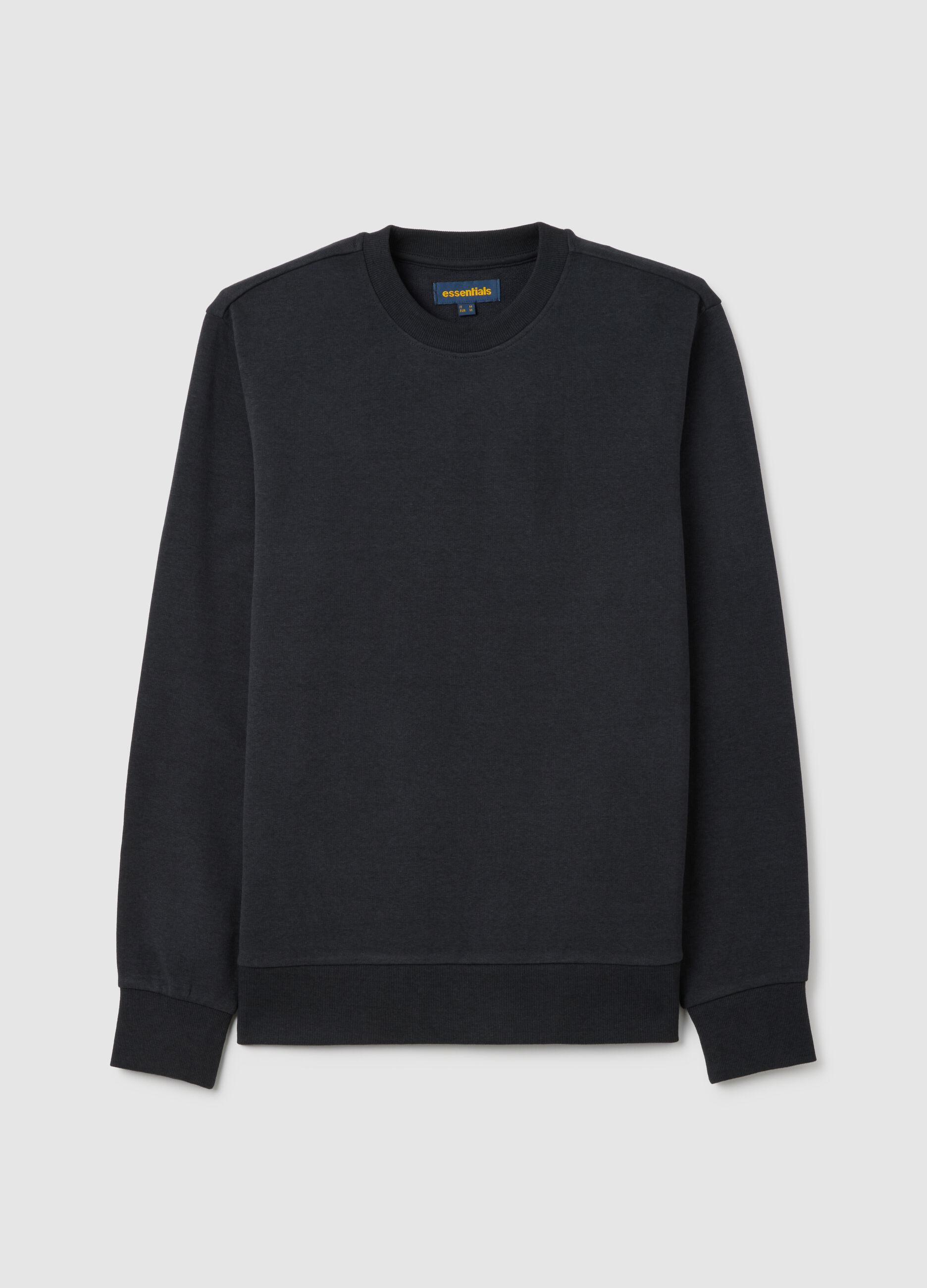 Black cotton blend sweatshirt regular fit