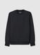 Black cotton blend sweatshirt regular fit_4