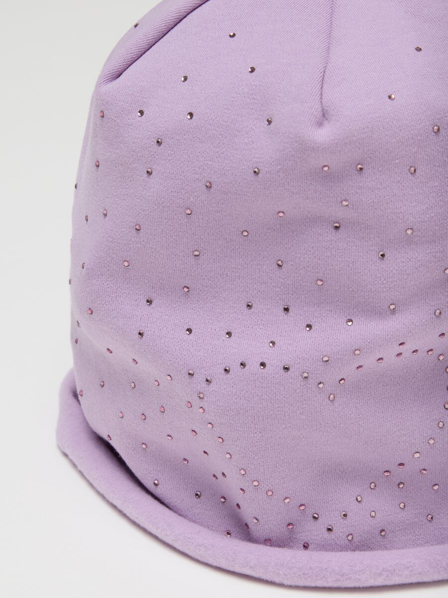 Purple Stretch Cotton Girl's Hat_2