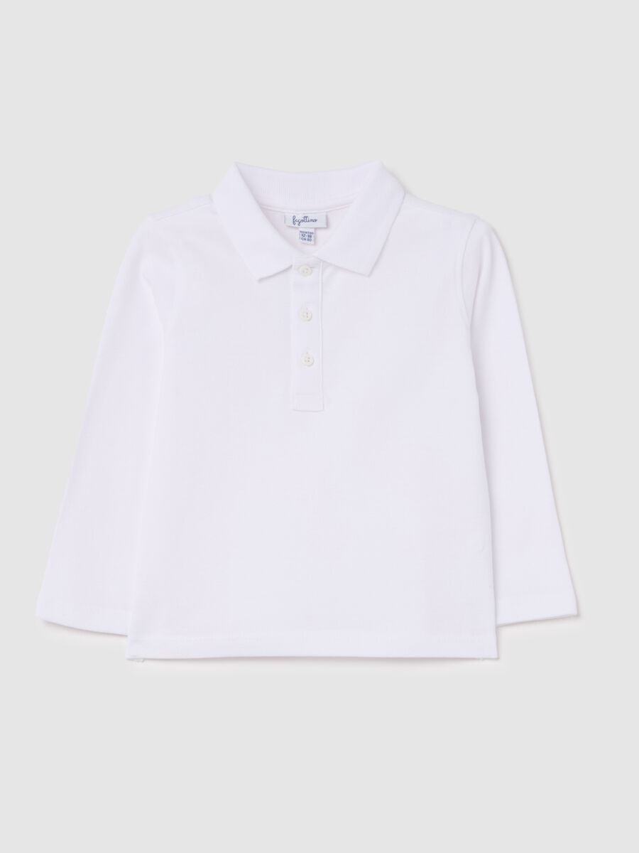 Long-sleeved polo shirt in piquet_0