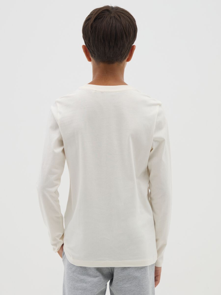 T-shirt da ragazzo in puro cotone bianco regular fit_2