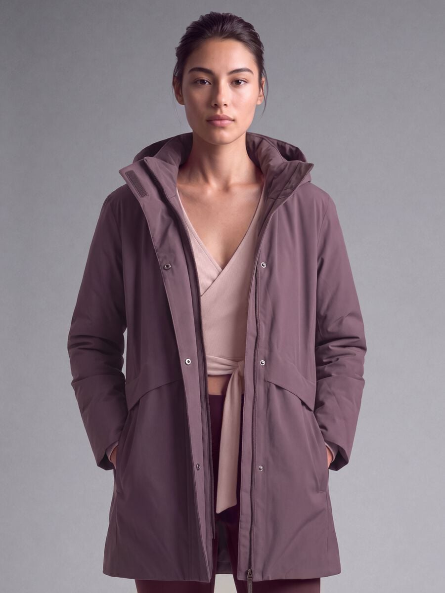 Parka viola imbottito idrorepellente e traspirante con cappuccio ALTAVIA STUDIO_1