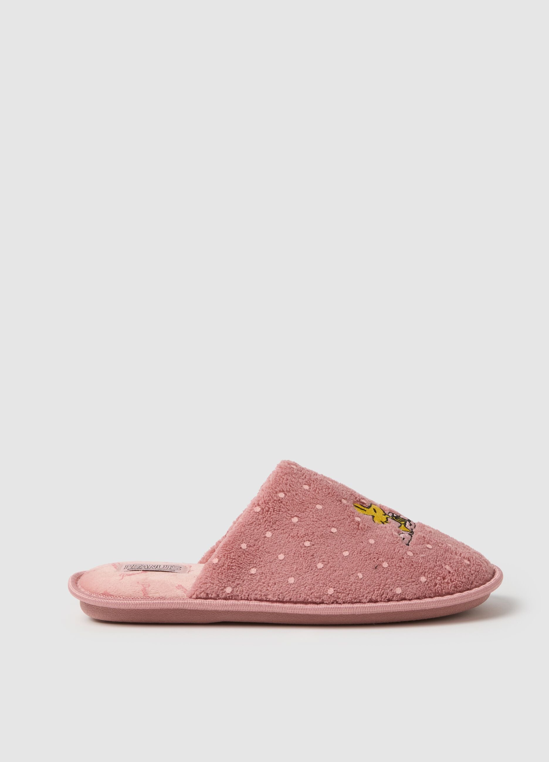 Pink Snoopy Print Slippers