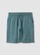 Regular Fit Light Blue Cotton Blend Bermuda Shorts_4