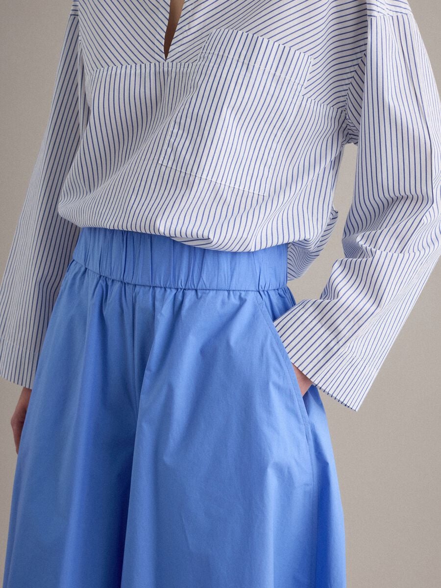 Pantalone gonna azzurro in puro cotone_3