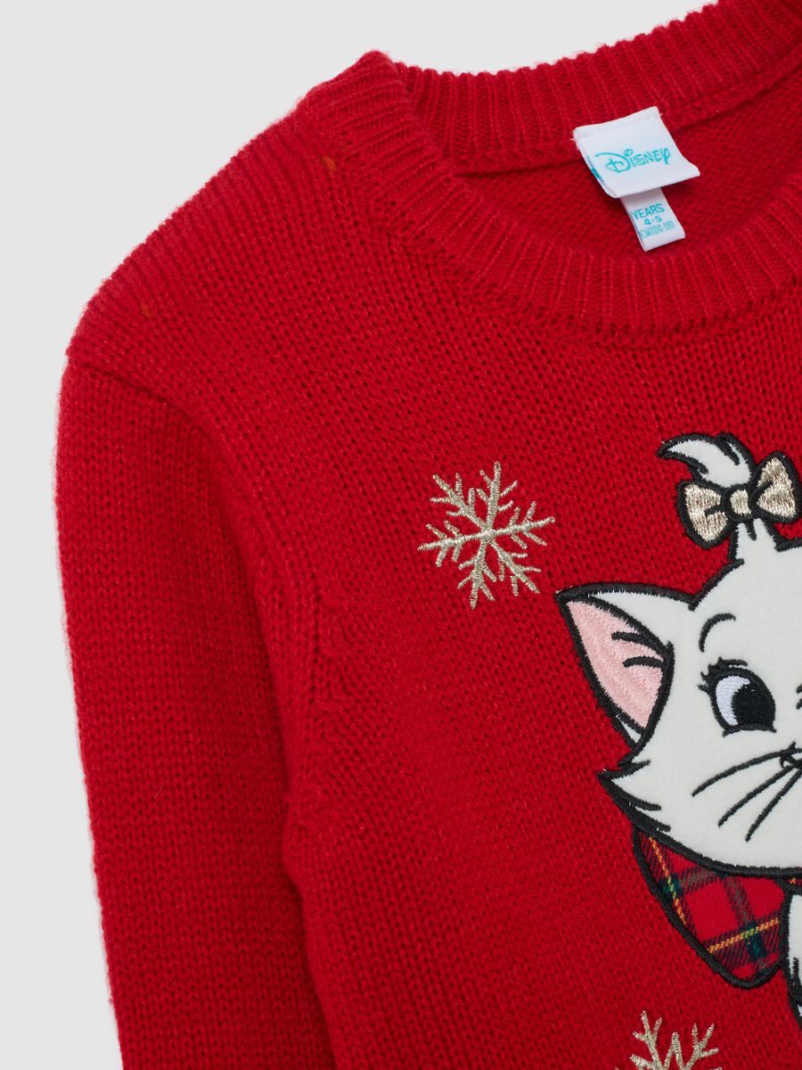 Maglione natalizio rosso da bambina regular fit con ricamo Disney_3