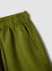 Green pure linen drawstring trousers, straight fit_1