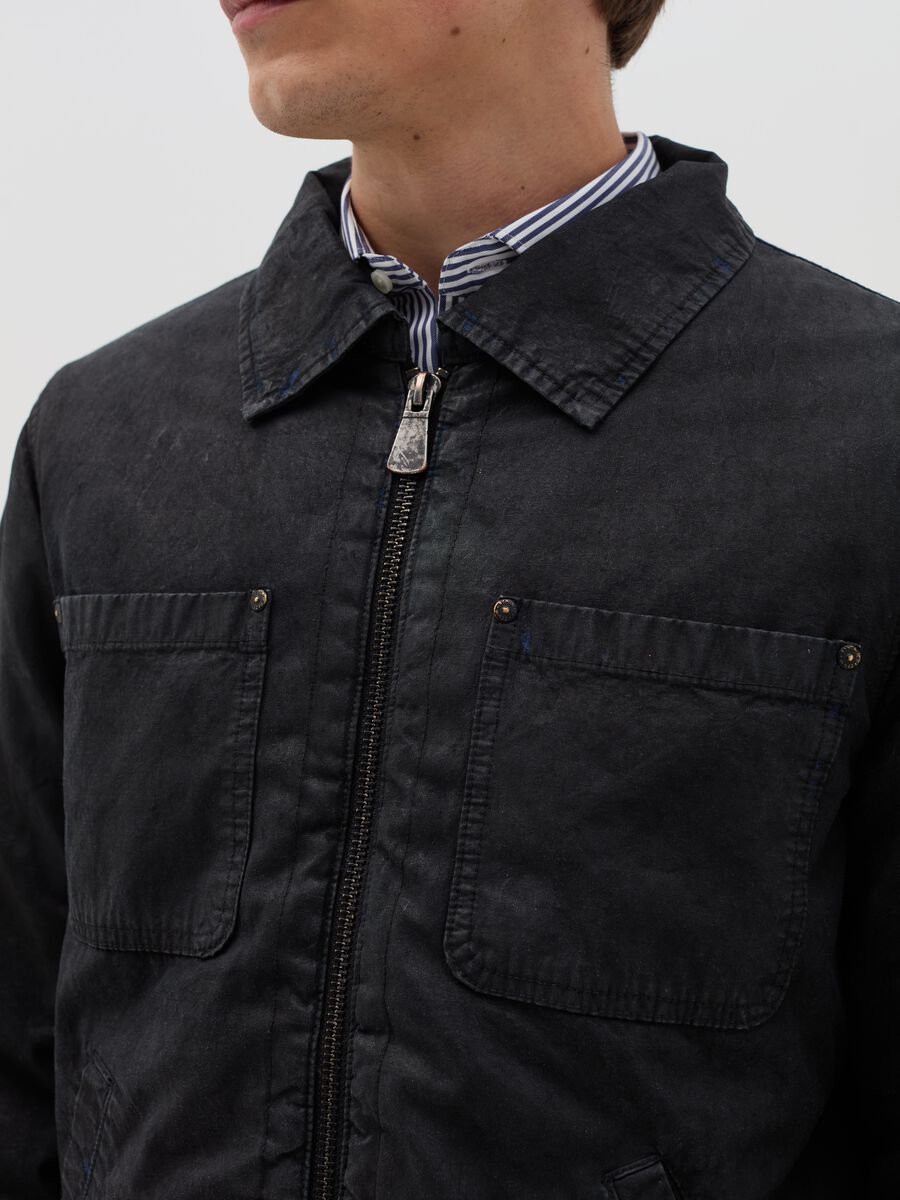 Limited Edition Short jacket in leather-effect denim_3