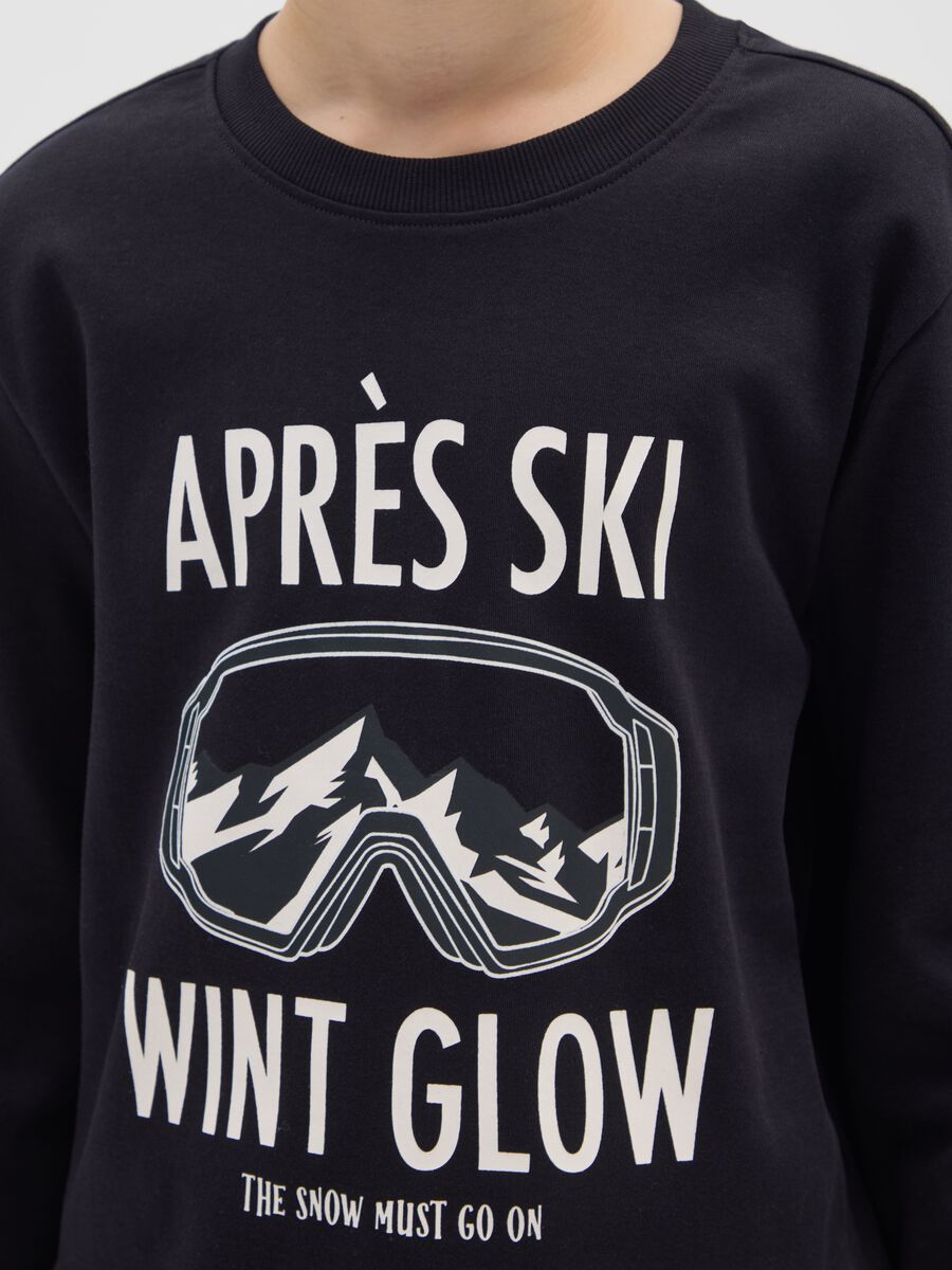 T-shirt nera a maniche lunghe da ragazzo in puro cotone regular fit_2