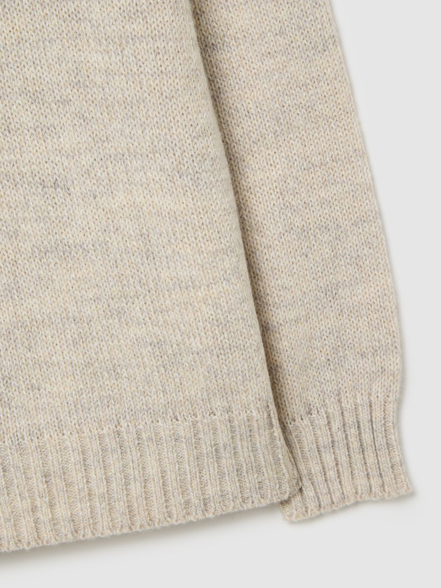 Beige Sweater in Acrylic and Wool Blend_1