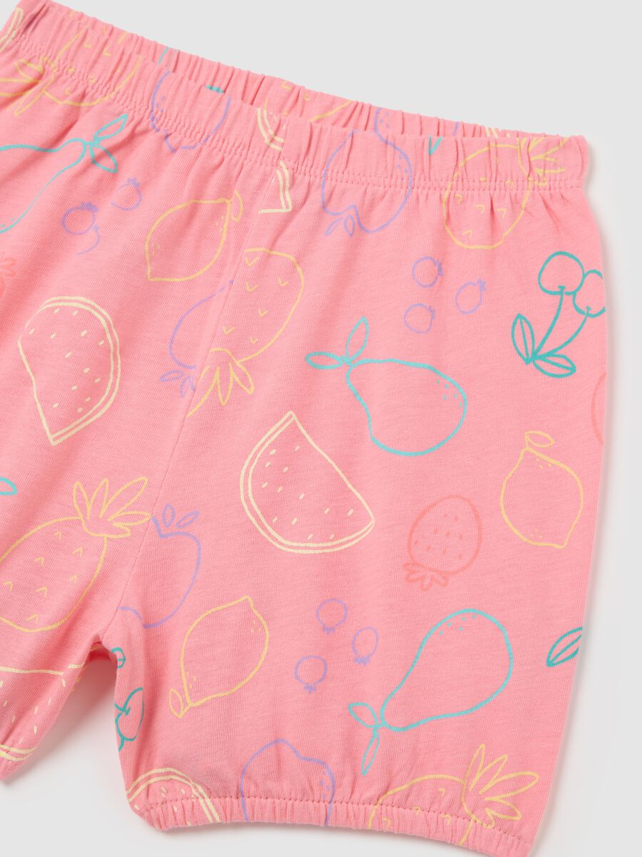 Short pyjamas in pure cotton with fruit print_2