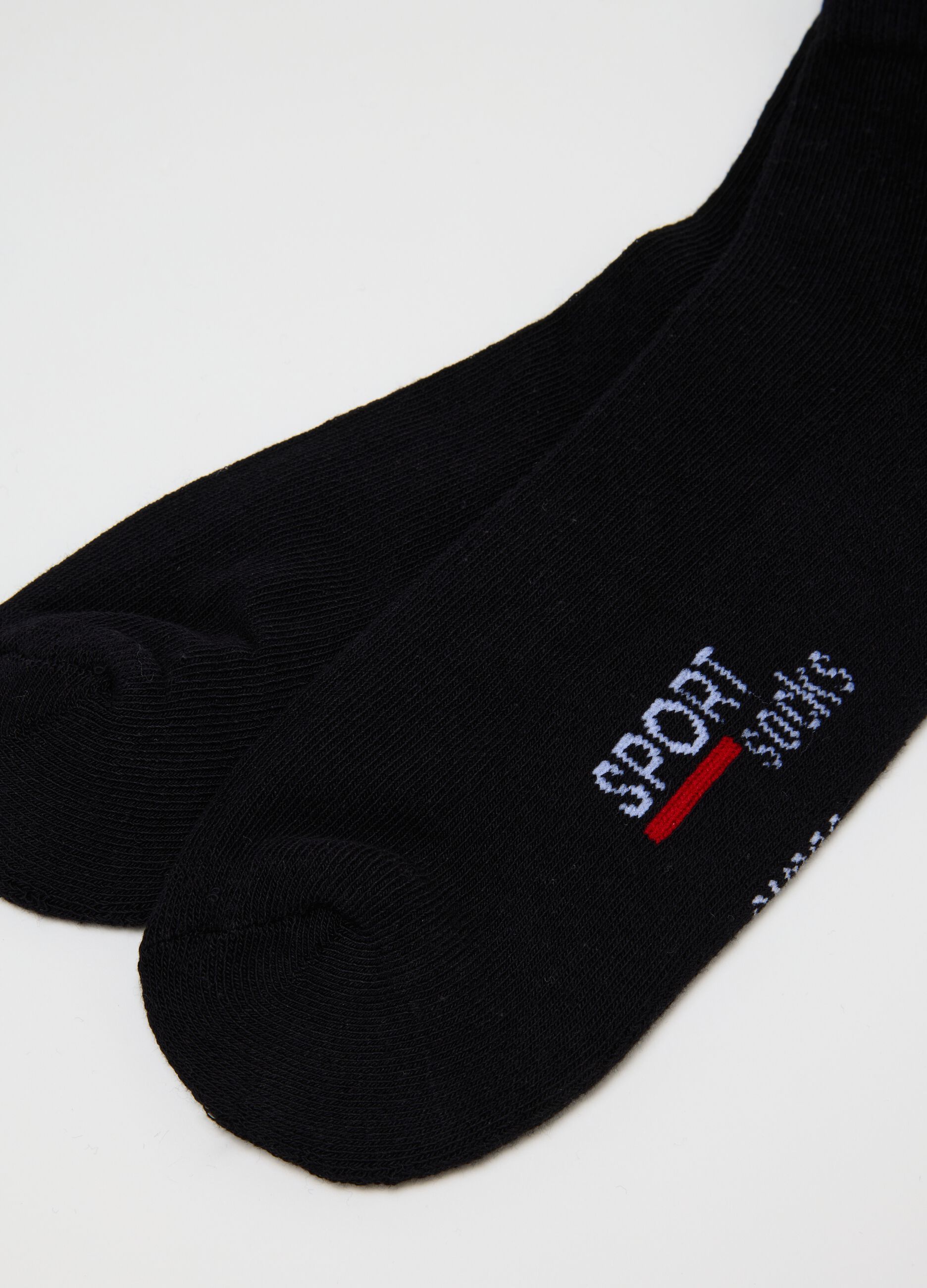Men's black cotton short socks three-pack