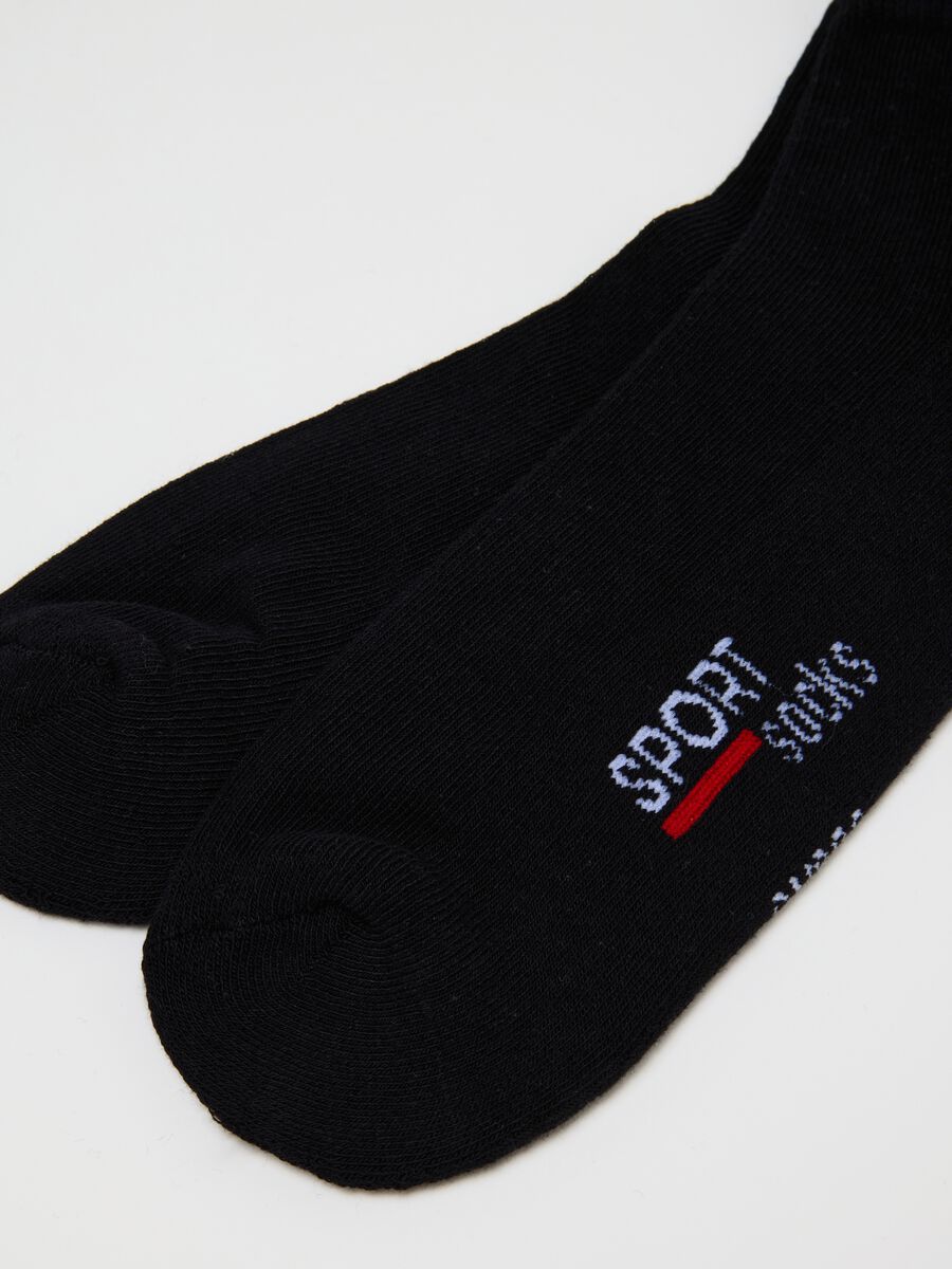 Men's black cotton short socks three-pack_2