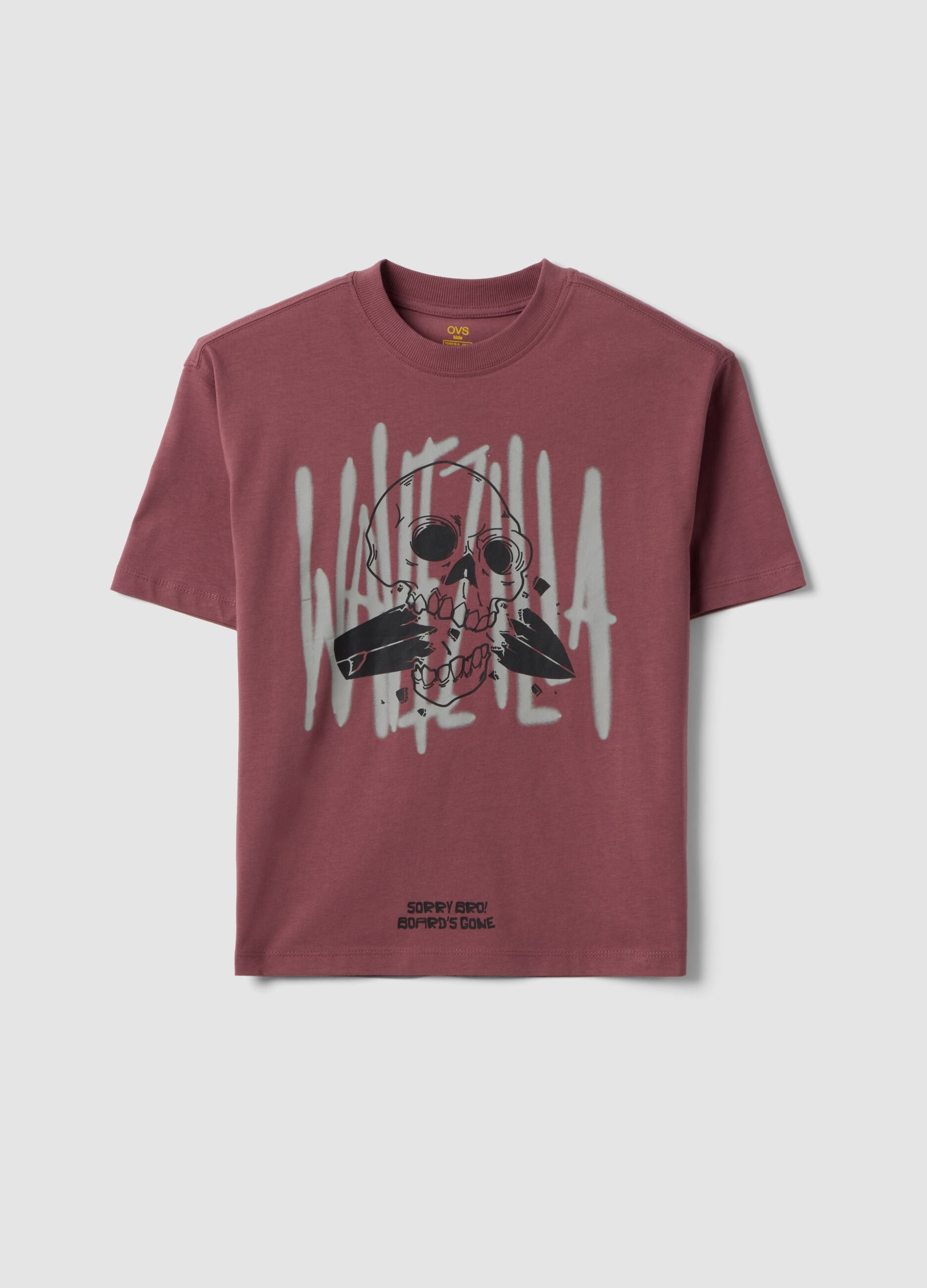 T-shirt viola a maniche corte in puro cotone