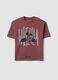 T-shirt viola a maniche corte in puro cotone_0