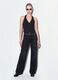 Black pure cotton wide-leg jeans with studs_0