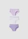 Tripack di slip viola in cotone organico elasticizzato_0