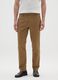 Brown stretch cotton chino trousers slim fit_1