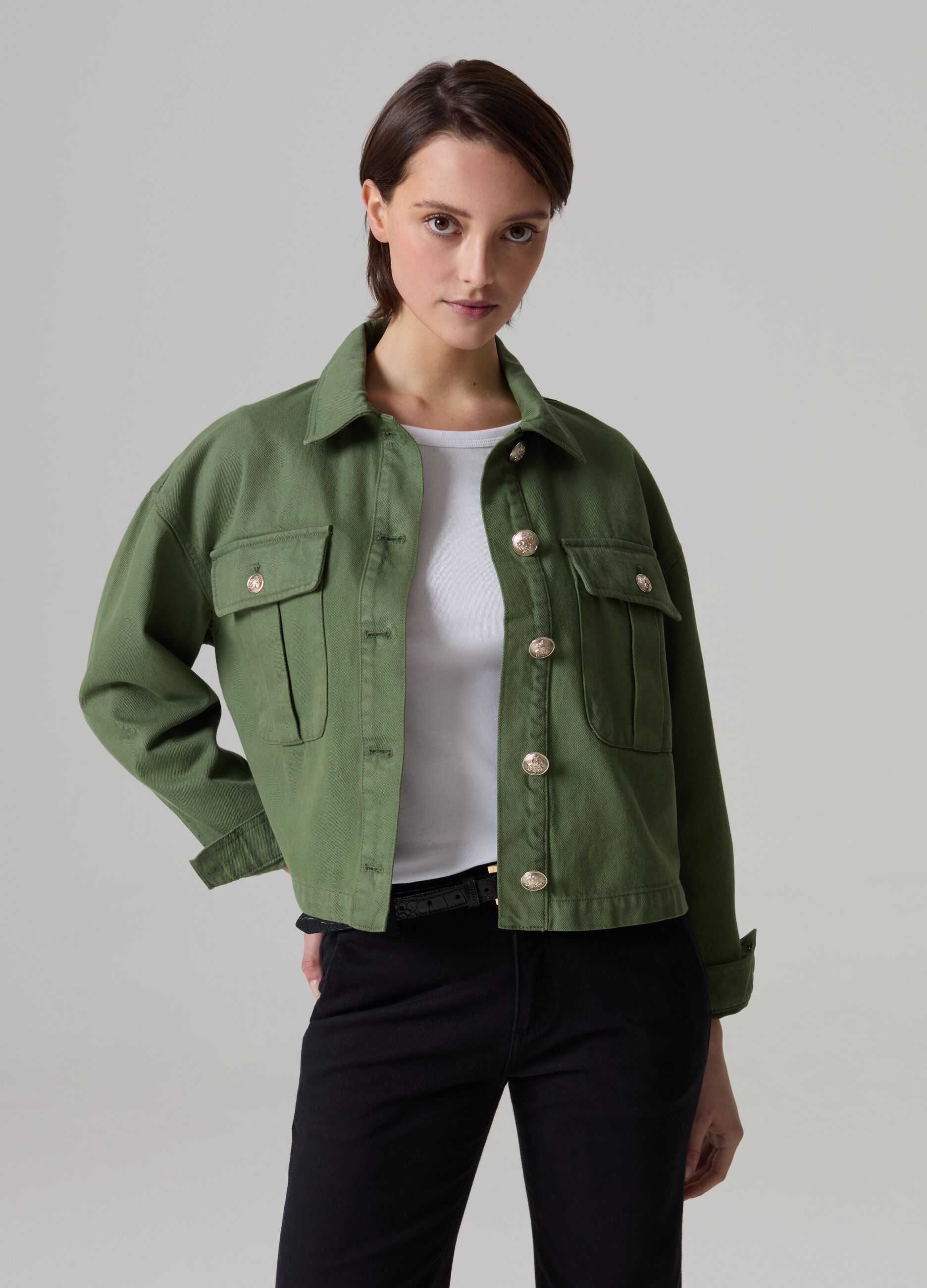 Giacche Corte e Crop Donna Verde OVS