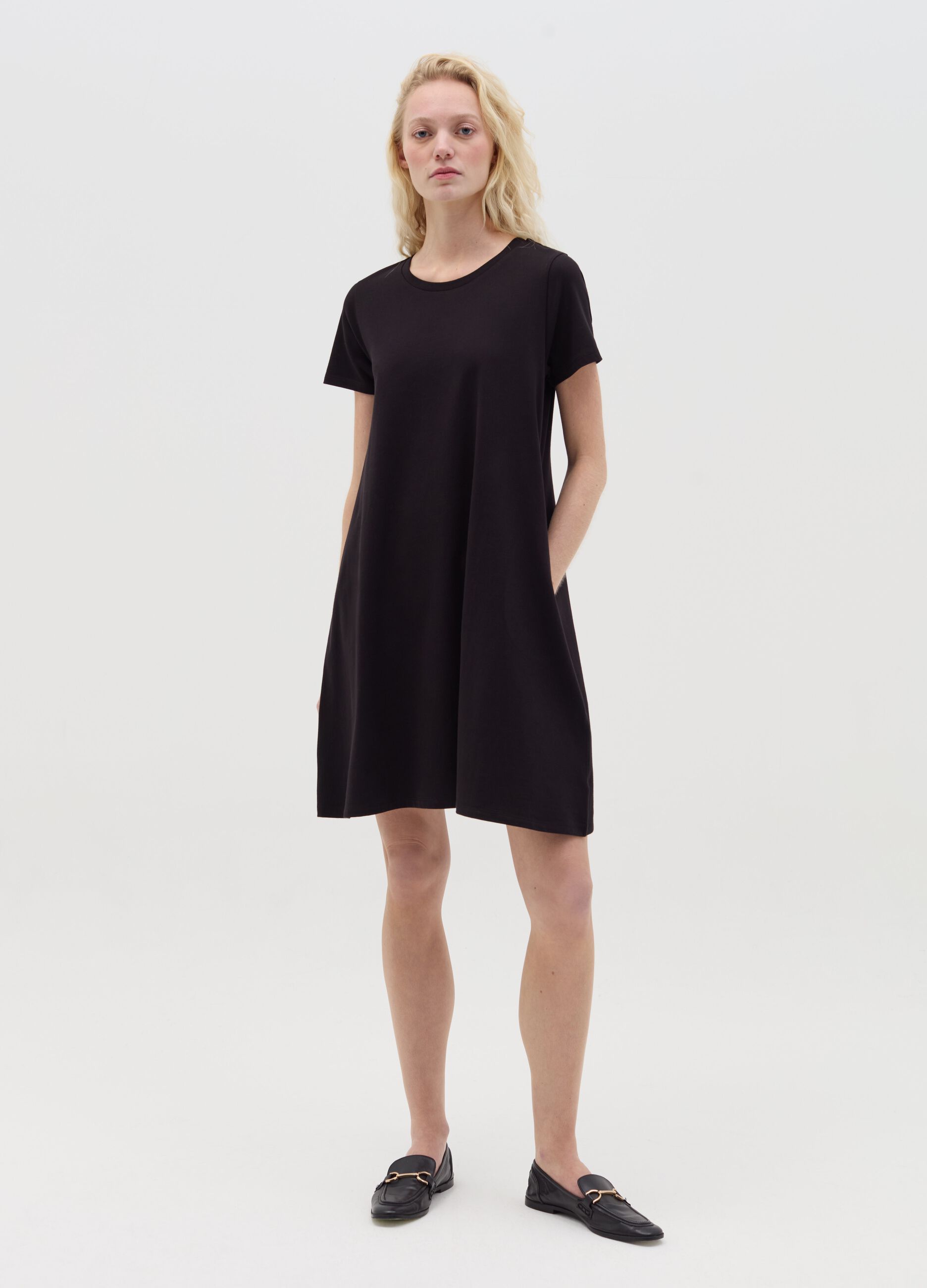 Essentials short black dress in cotton