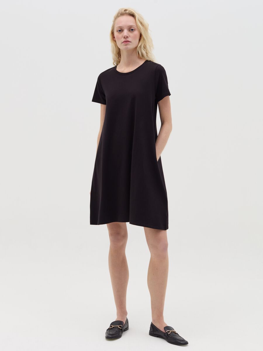 Essentials short black dress in cotton_0