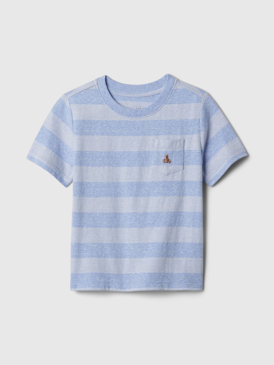 Striped T-shirt with pocket with Brennan Bear_0