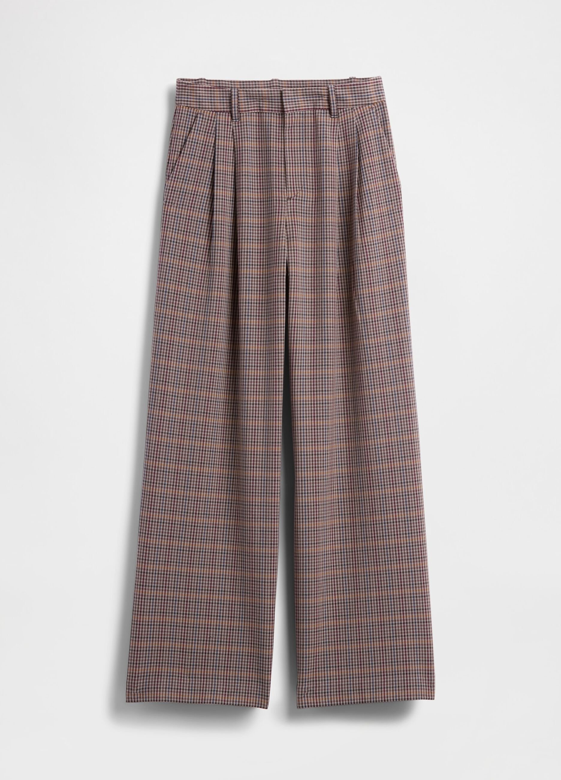 Brown stretch fabric trousers