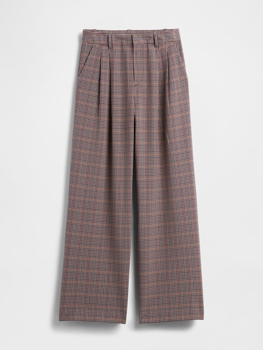 Brown stretch fabric trousers_7