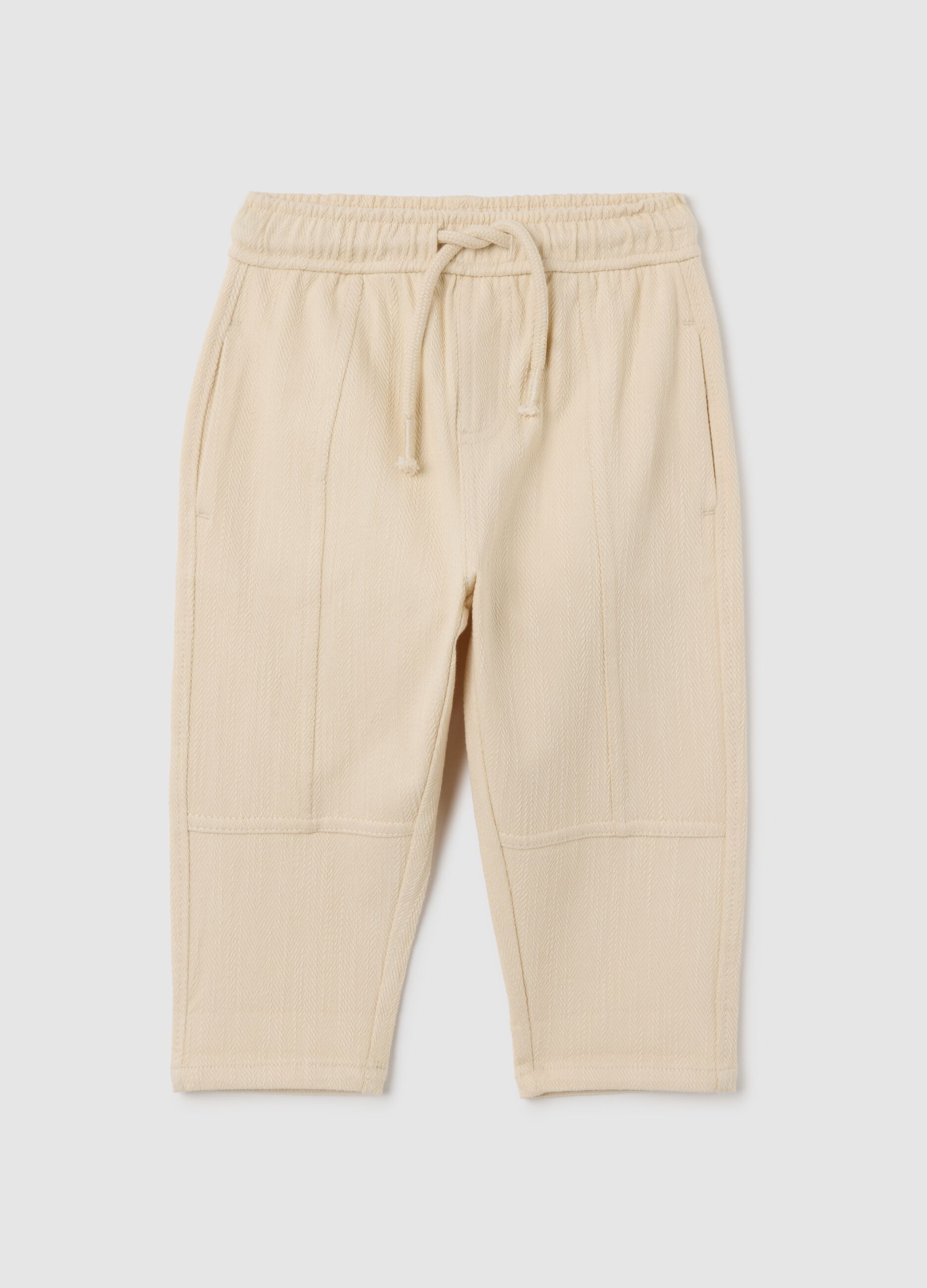 Children's trousers in beige cotton blend over
