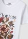 White pure cotton regular fit t-shirt with floral print_1