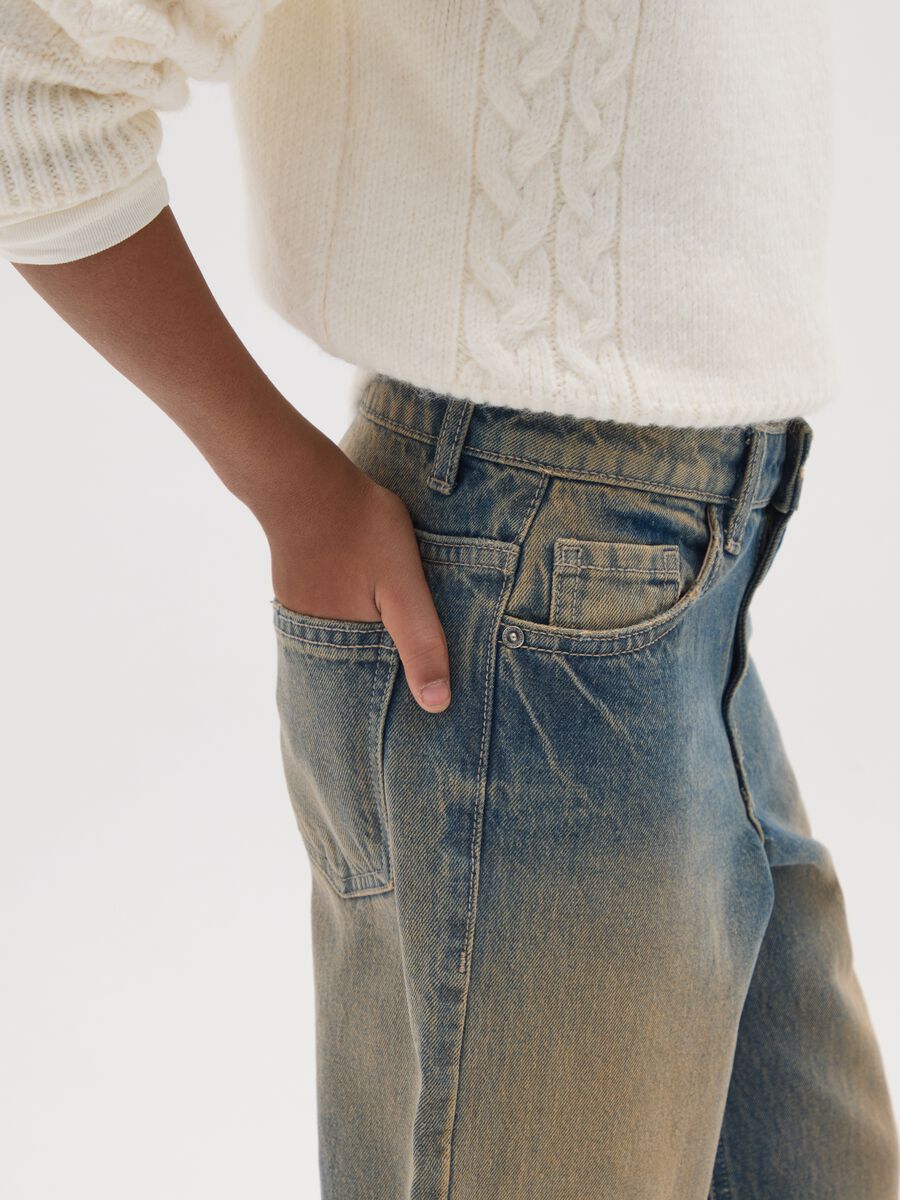 Girls' multicolour jeans in pure cotton regular fit_2