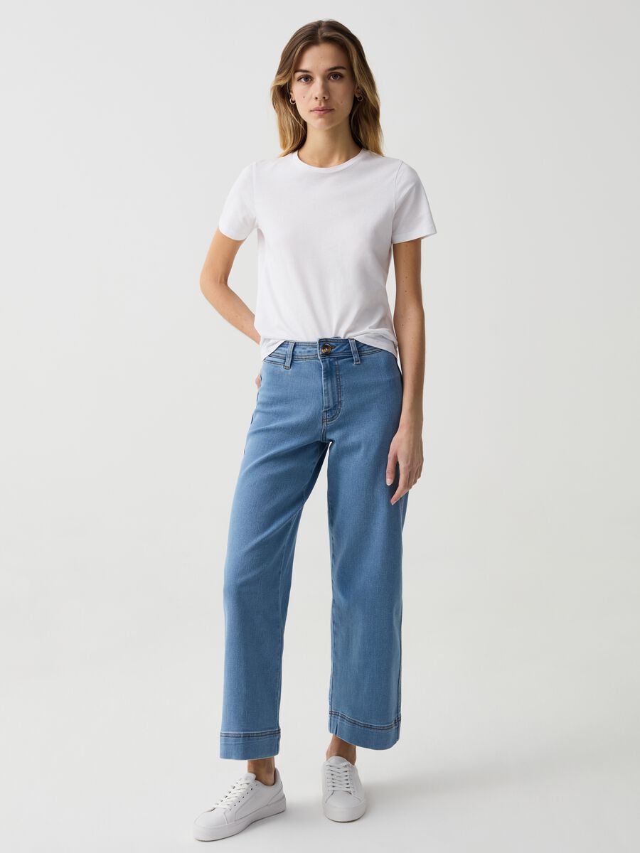 Jeans culotte wide leg cropped_0