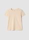 Girls' beige pure cotton regular-fit T-shirt_3