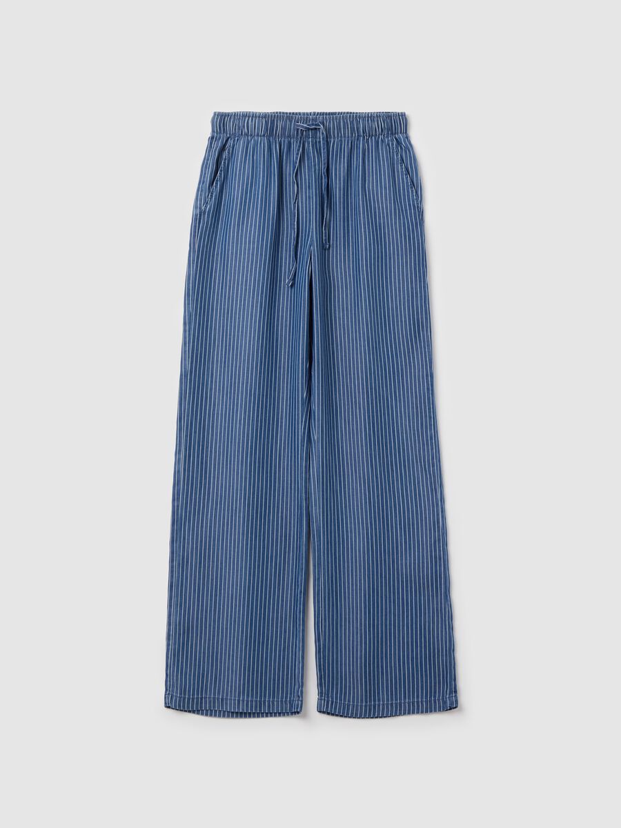 Denim-effect wide-leg fluid joggers_4