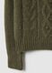 Green regular fit jumper with cable pattern_5
