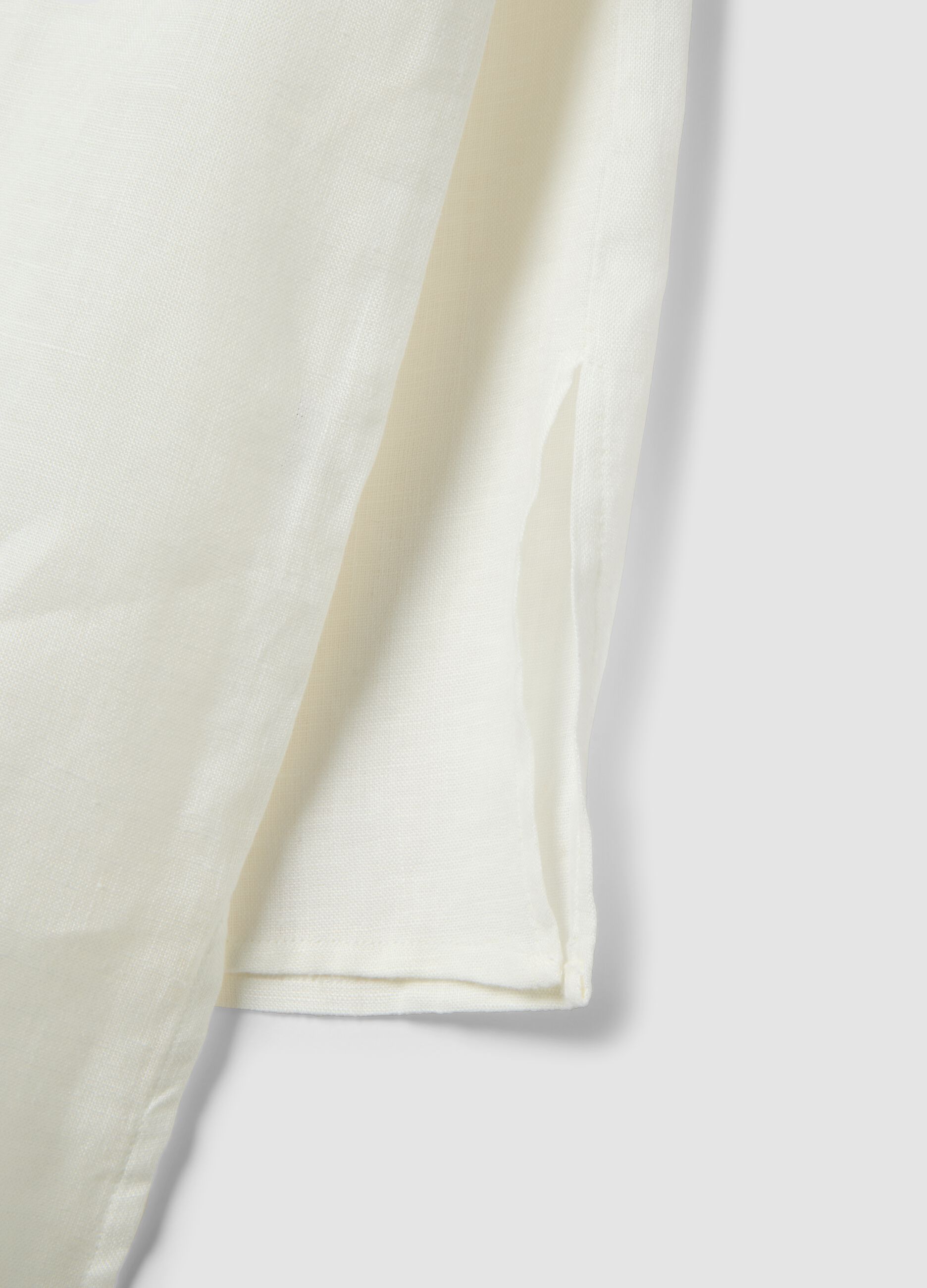 White pure linen shirt with oversized fit