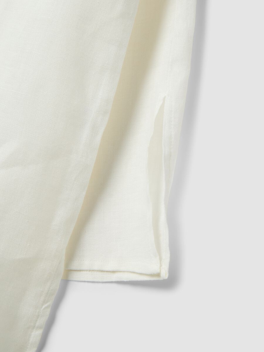 White pure linen shirt with oversized fit_5