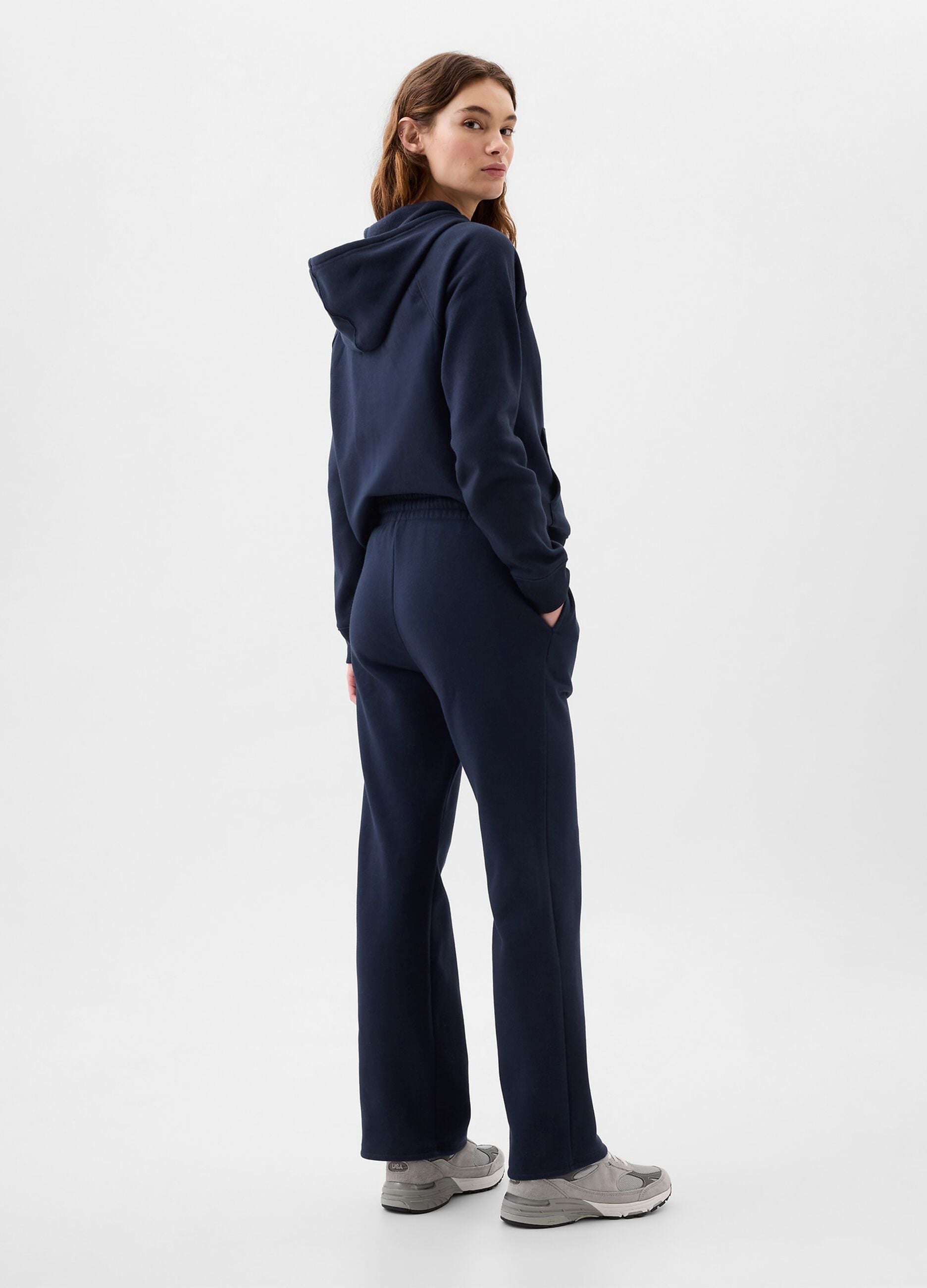 Blue cotton-blend trousers with drawstring and GAP logo