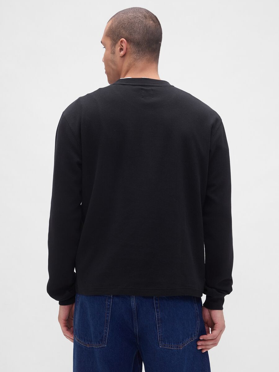 Black Stretch Long Sleeve Shirt_1
