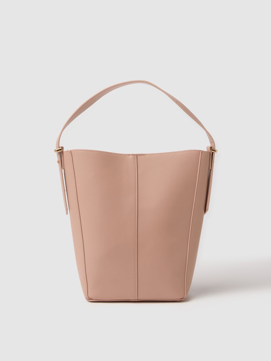 Pink bucket bag with gold details_0