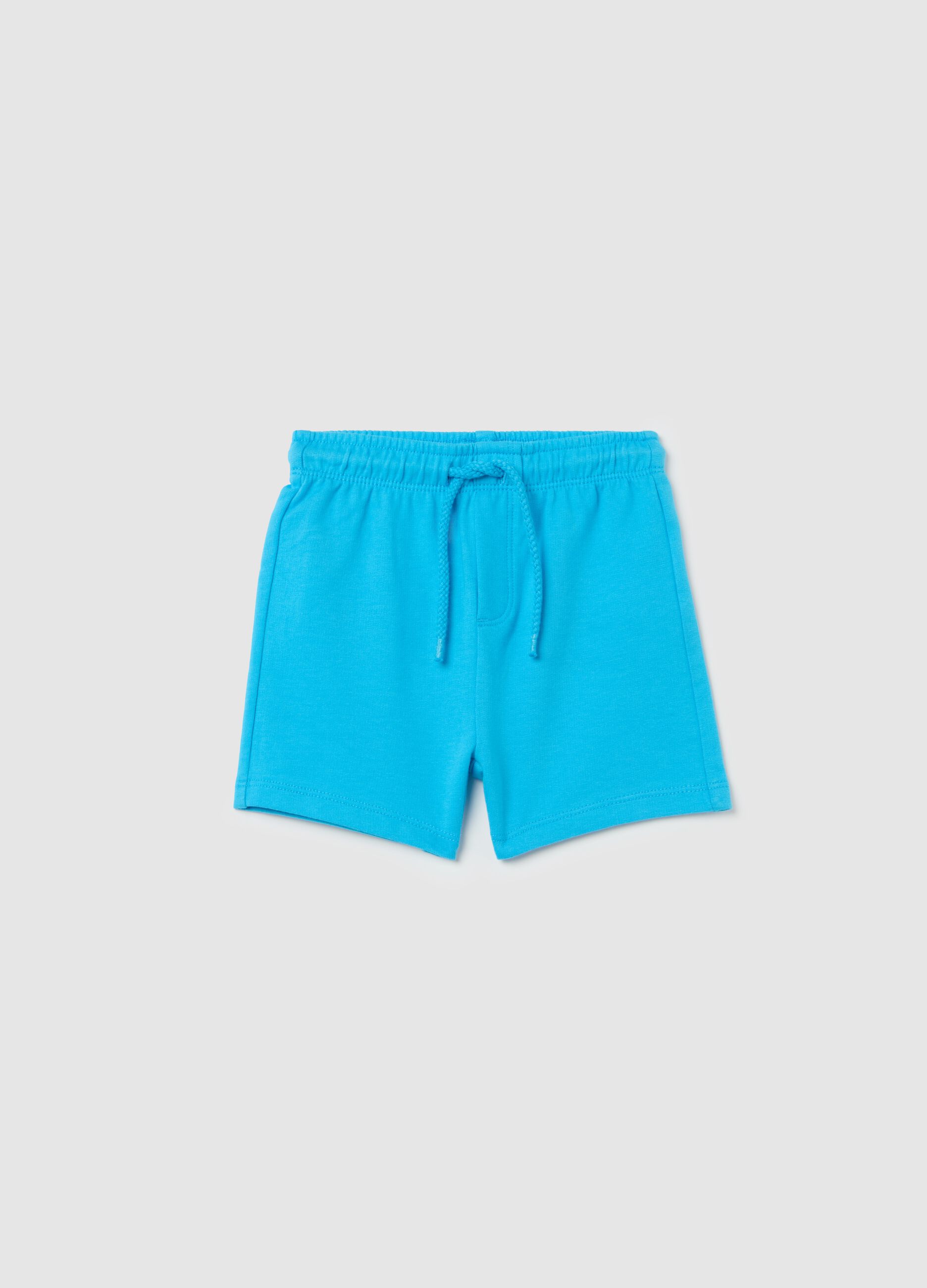 Bermuda shorts in French terry with drawstring
