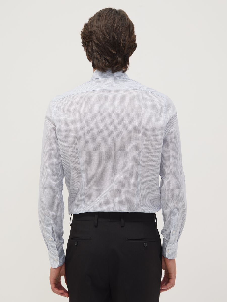 Light blue stretch cotton poplin shirt with cutaway collar_2