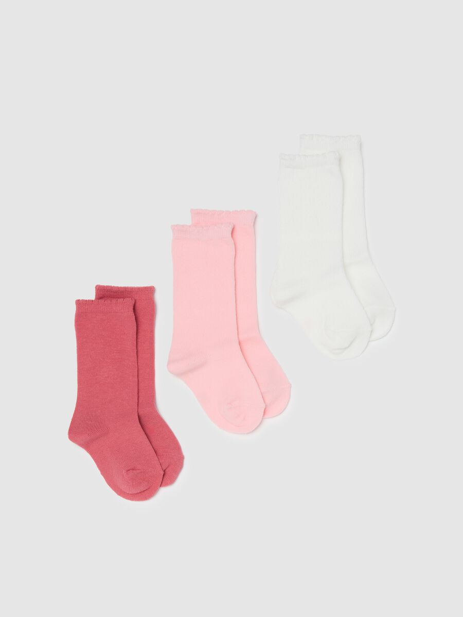 Pink long socks for girls_0