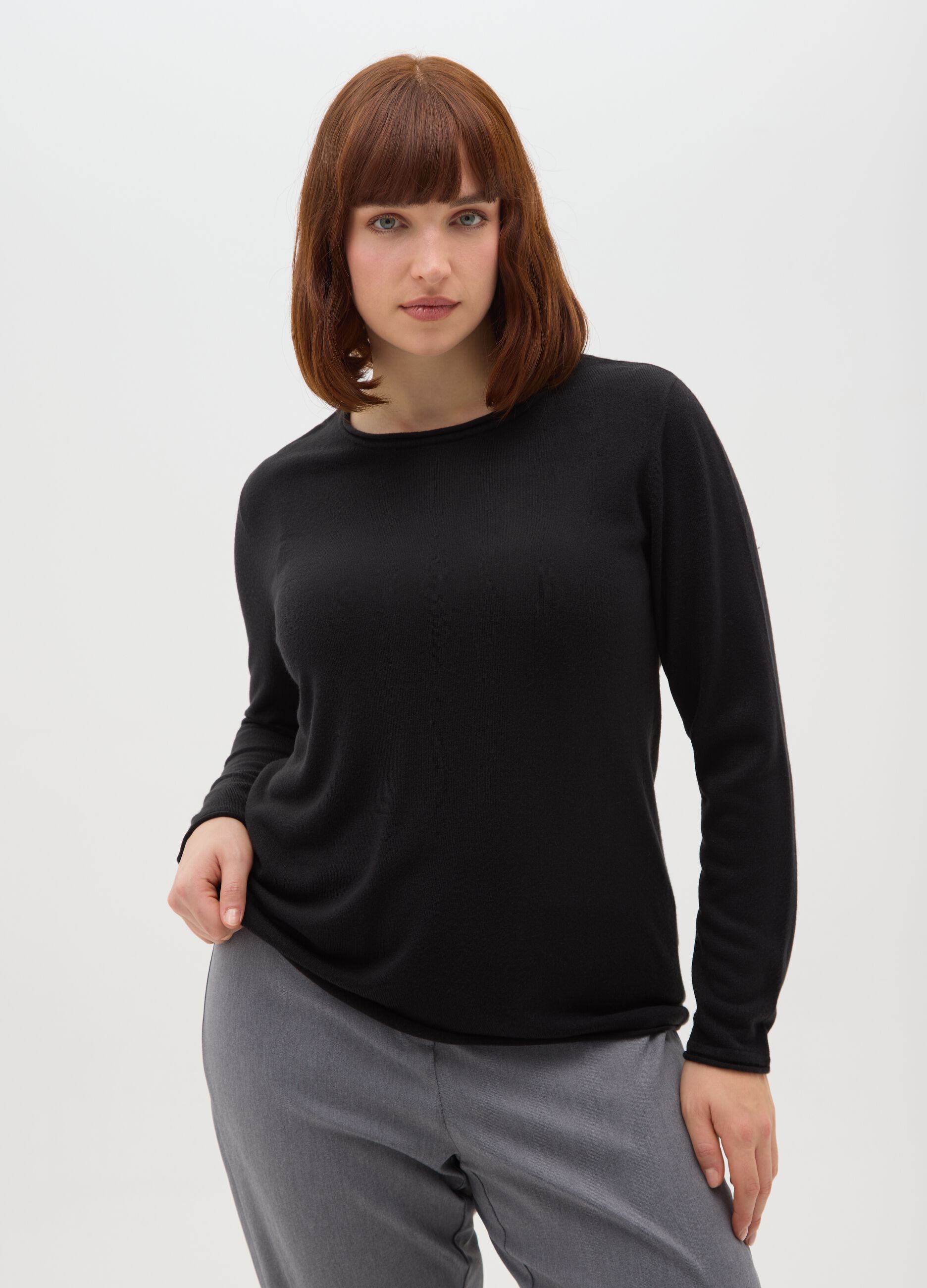 Black Acrylic Pullover